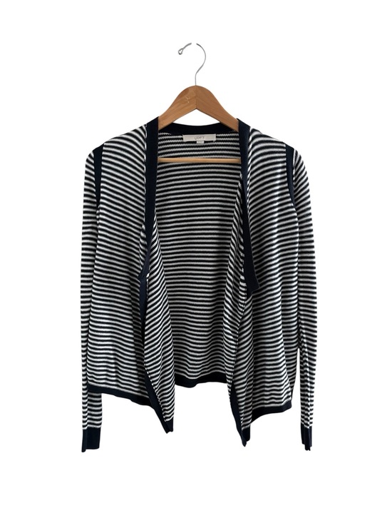 LOFT Sweaters - LOFT Navy & White Striped Open-Front Cardigan